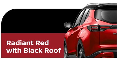 body color New Kicks e-POWER radiant red with black roof